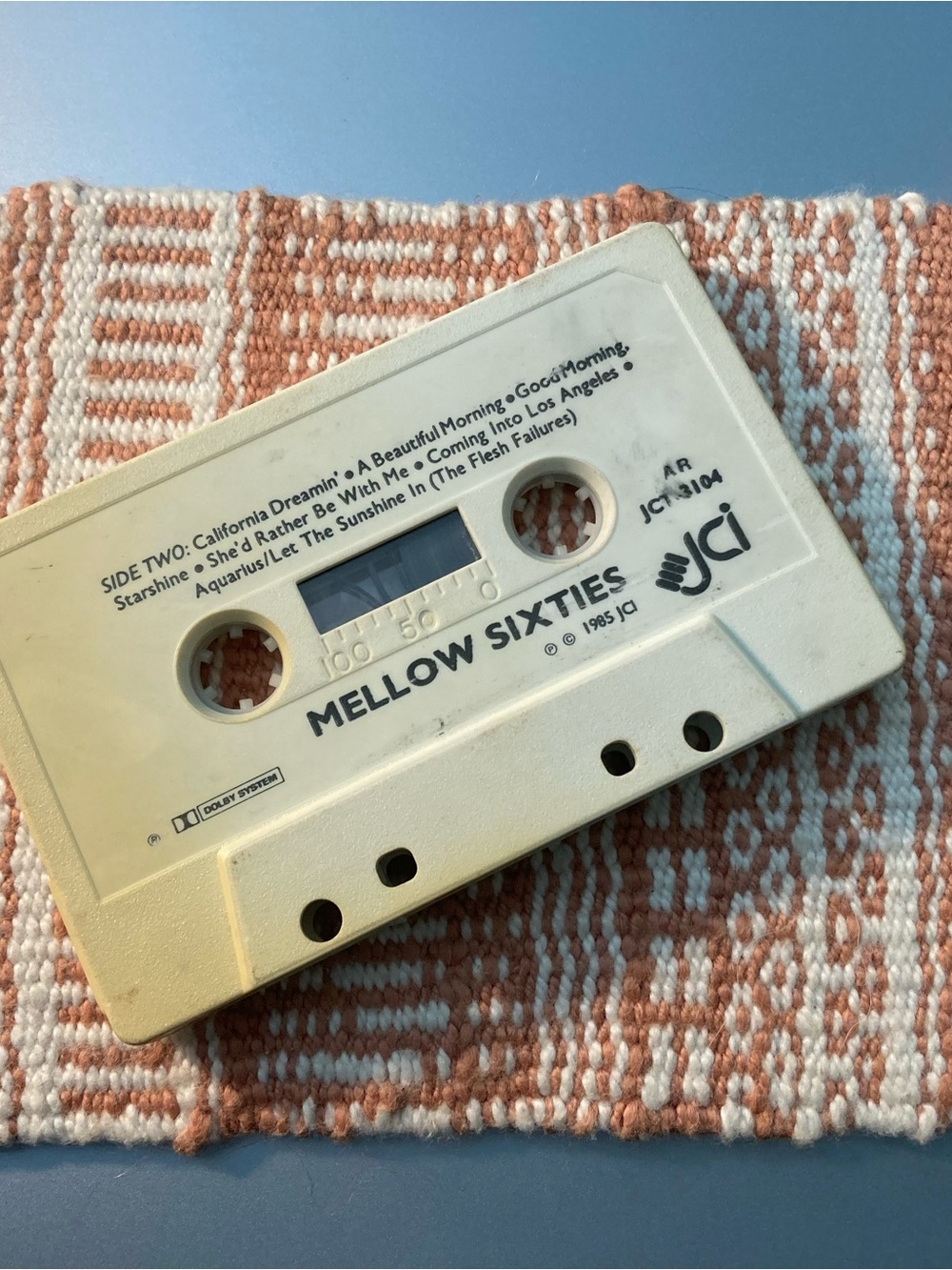 Mellow Sixties Vintage Audio Cassette - Cream & Black Text